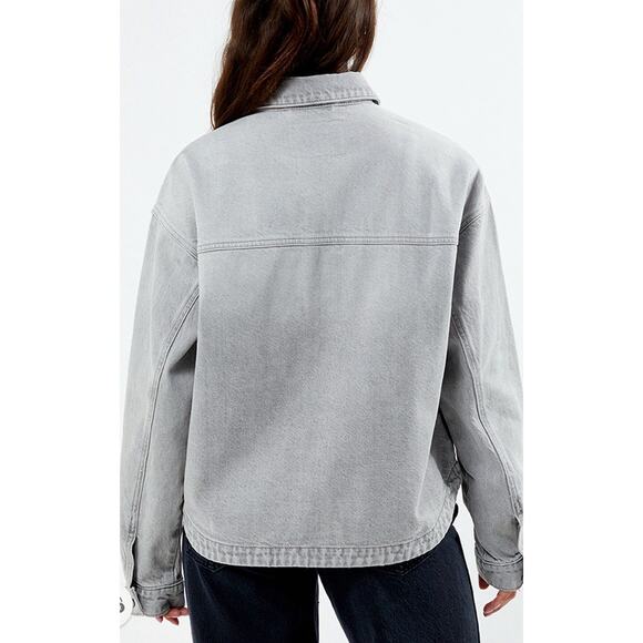 PacSun Denim Shackleton Jacket Light Grey Size Small Oversized NWT - Picture 3 of 4